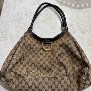 Gucci Tan Monogram Tote Bag